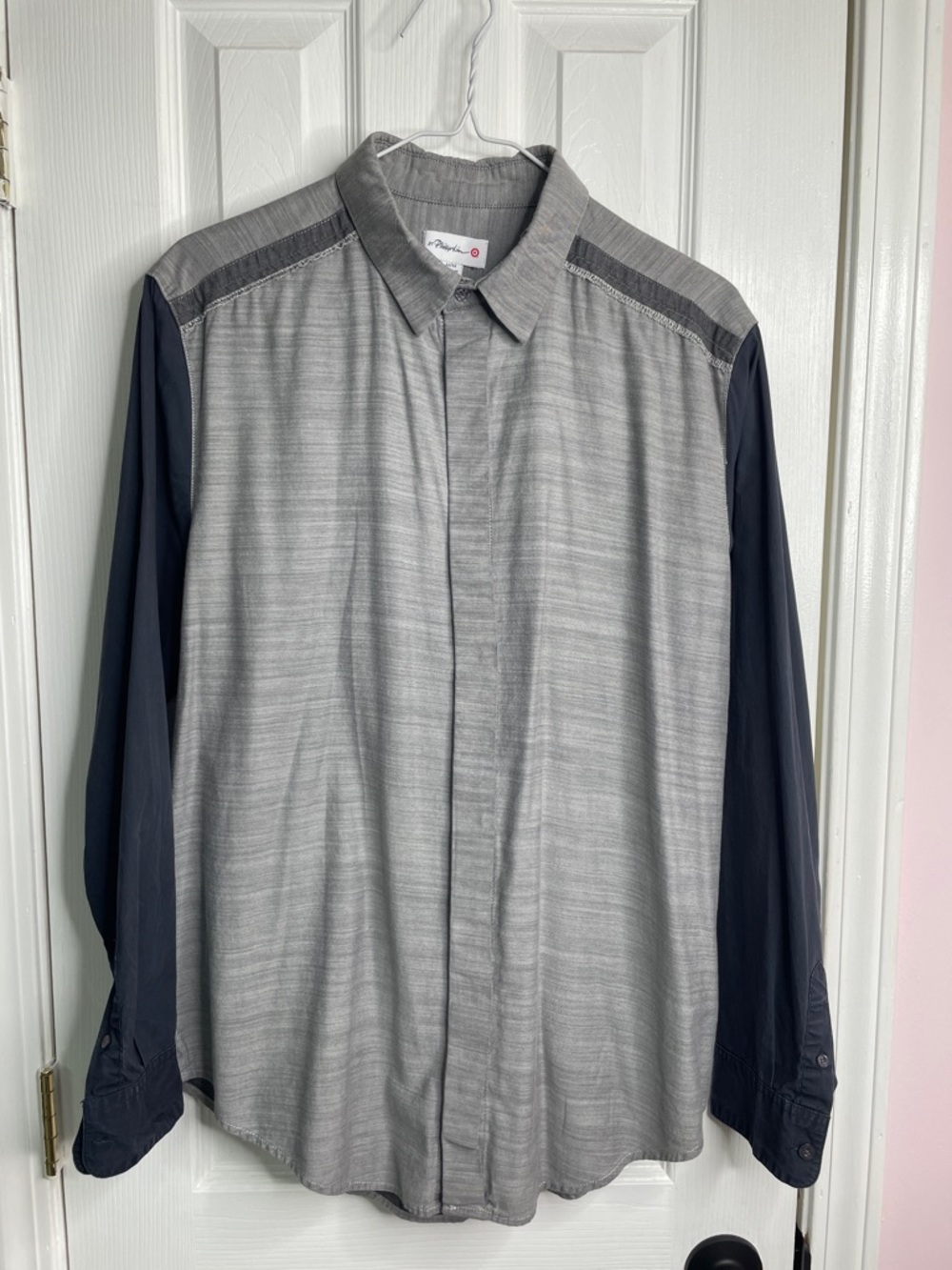 3.1 Phillip Lim Gray Shirt with Black Sleeves